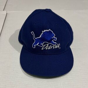 Vintage 90s Detroit Lions New Era Hat Fitted 7 1/2 Wool